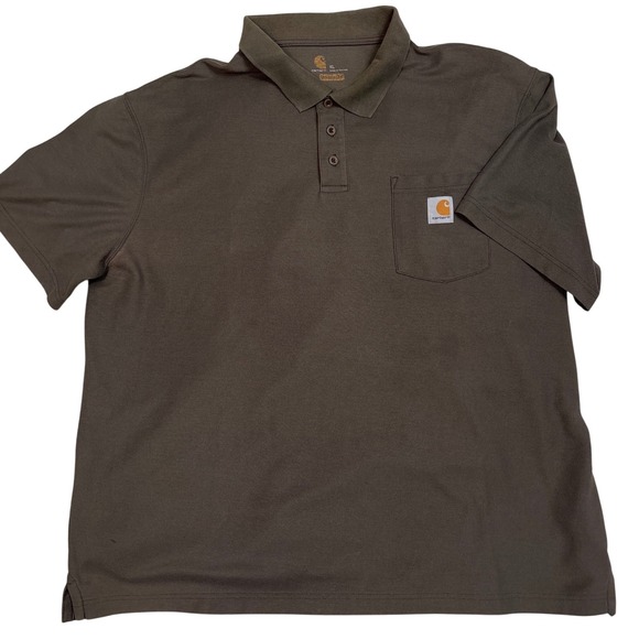 Carhartt Other - Carhartt XL Mens Polo Shirt‎ Workwear Pocket Relaxed Fit Olive Green